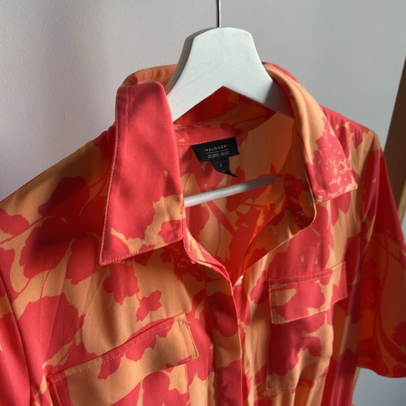 Halogen x Atlantic Pacific Orange Shirt Dress - Picture 3 of 11